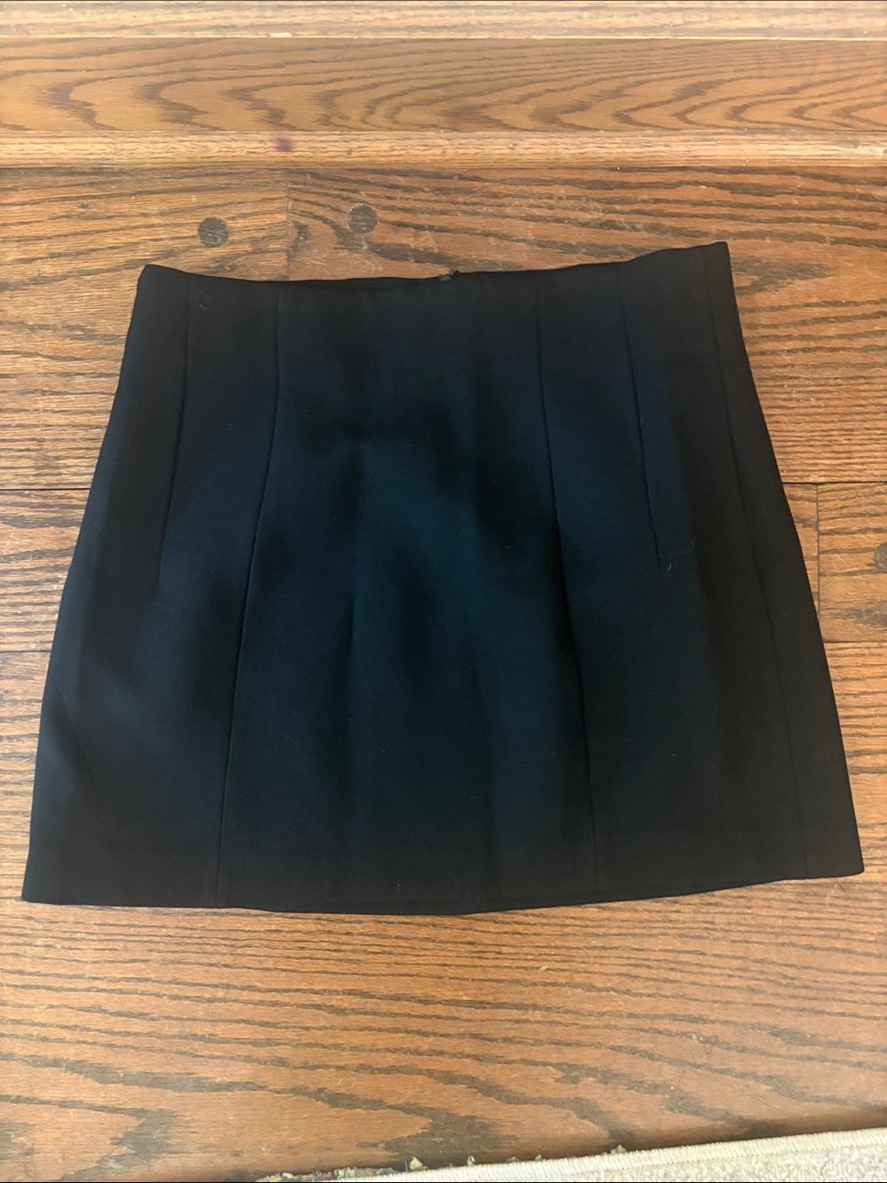 Zara Black Mini Skirt with Vertical Paneling